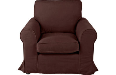 HOME Charlotte Fabric Chair with Loose Cover - Chocolate